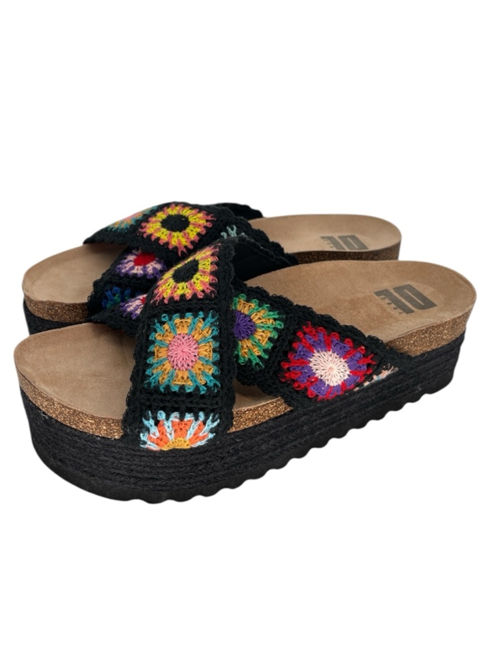 Dirty Laundry Women's Worble Platform Sandals black crochet - 10 - Picture 2 of 12
